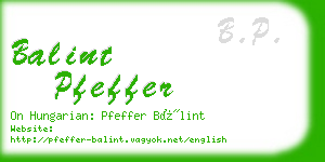 balint pfeffer business card